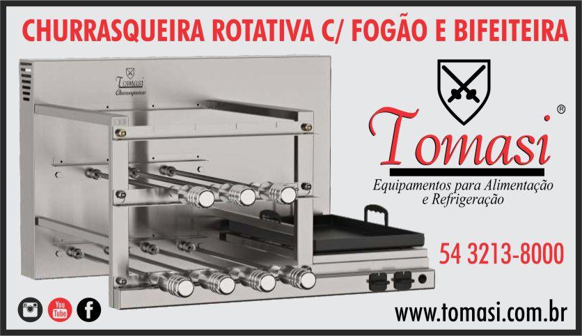 CHURRASQUEIRA ROTATIVA C/ FOGÃO E BIFEITEIRA - TOMASI